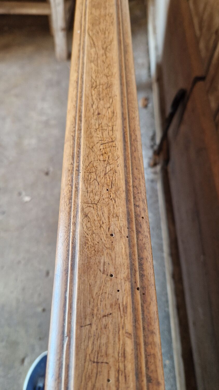 Low walnut headboard