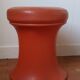 Vintage orange stool shape Tam Tam imitation leather
