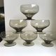 Set of 6 art deco design champagne glasses in smoked glass 30s-40s