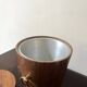 Danish teak wood ice bucket with brass handles, 1950s design