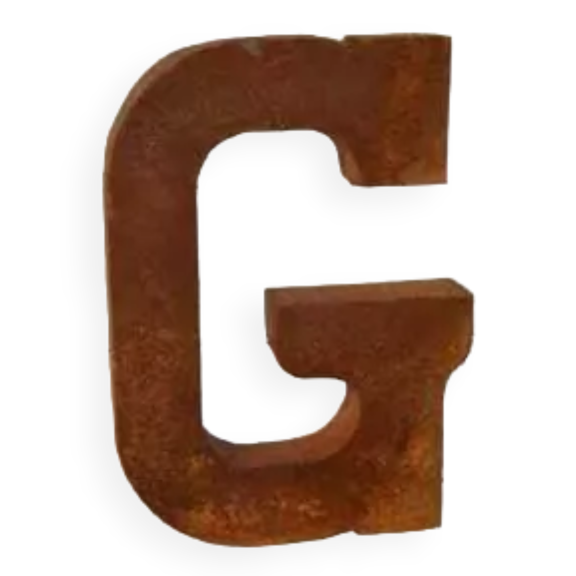 Industrial letter "g" in iron