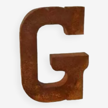 Industrial letter "g" in iron