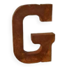 Industrial letter "g" in iron