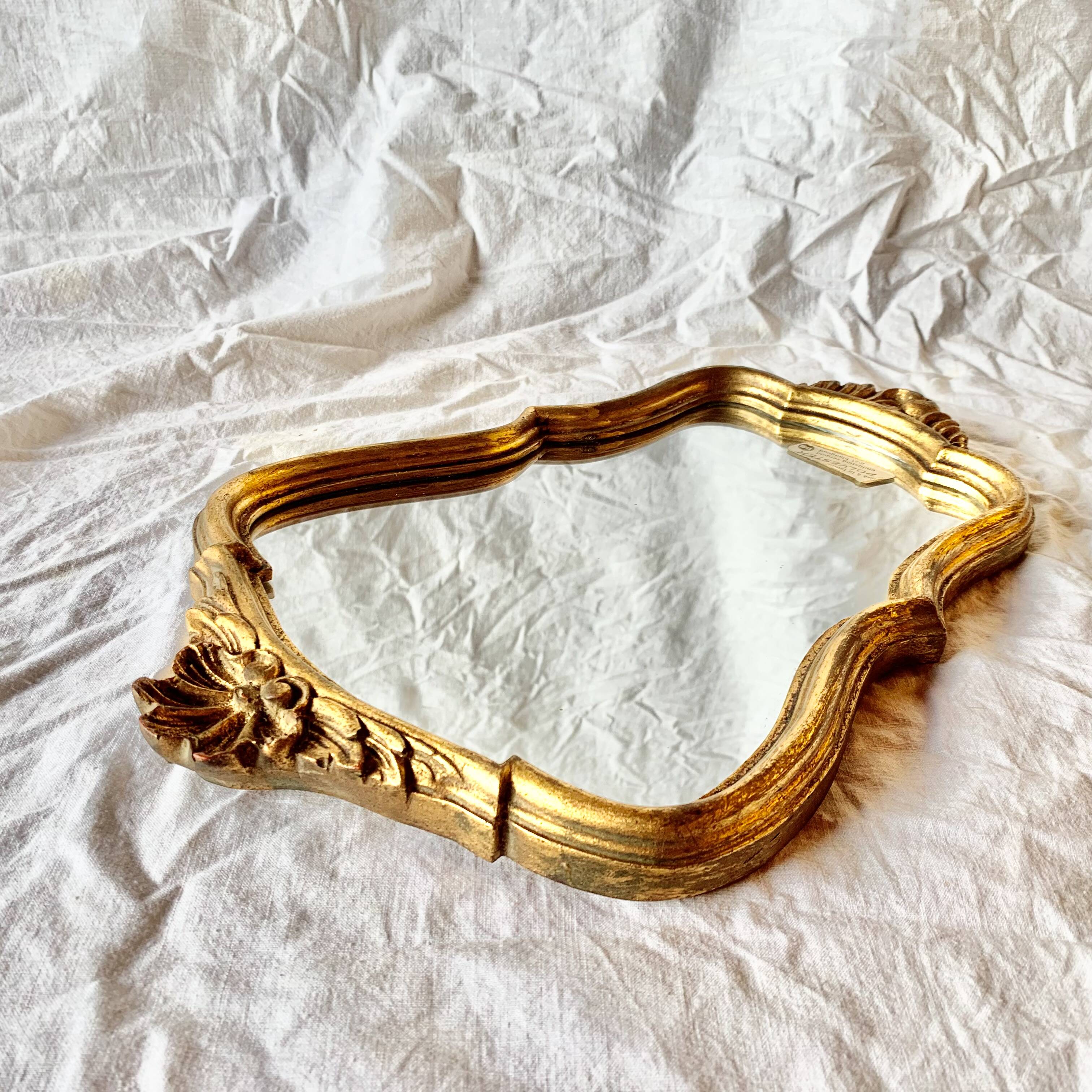 Vintage Gold Leaf Resin Wall Mirror