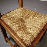 Set of six brutalist, rustic dining chairs