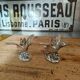 Set of two vintage silver-plated candle holders.