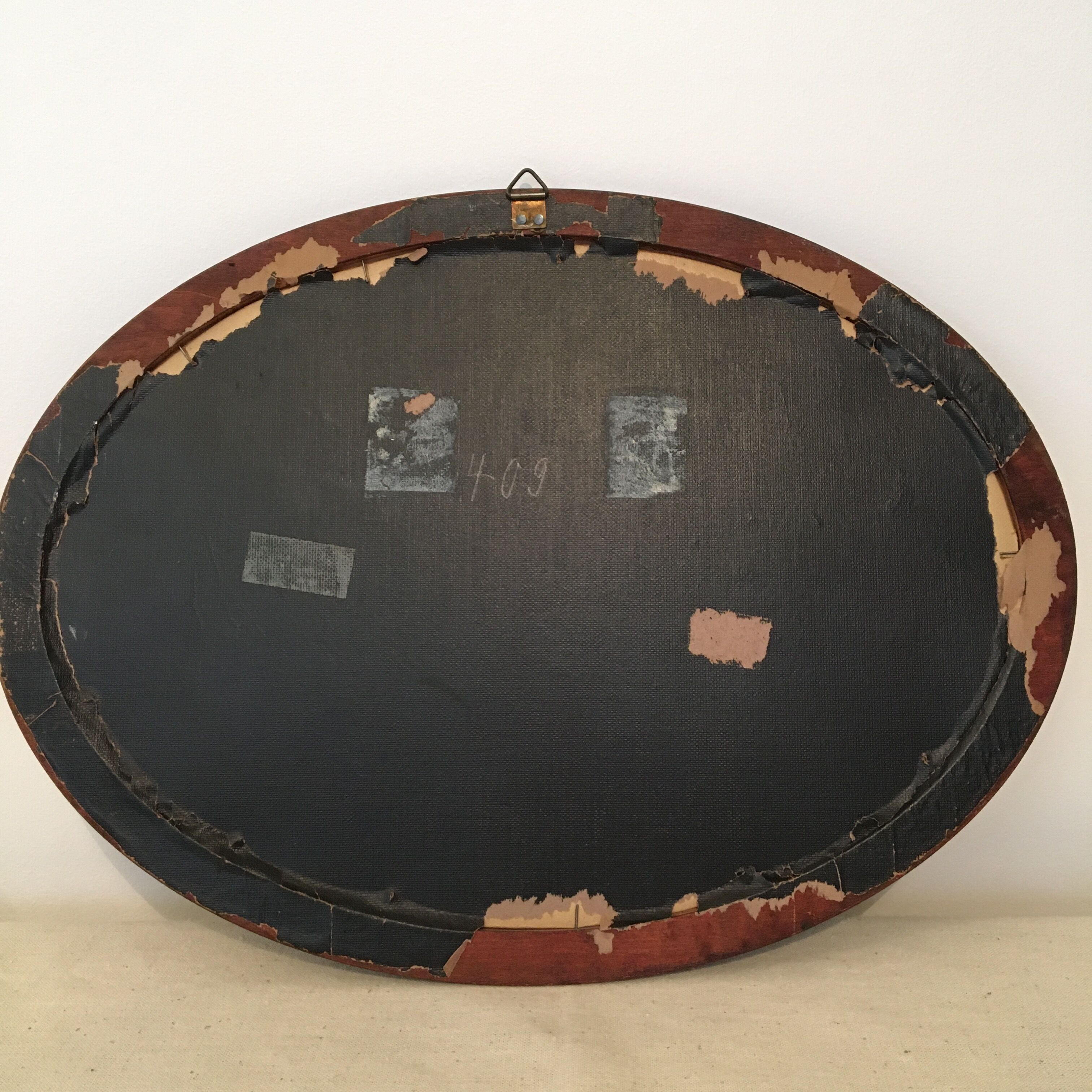 Still life bouquet of priming oval frame