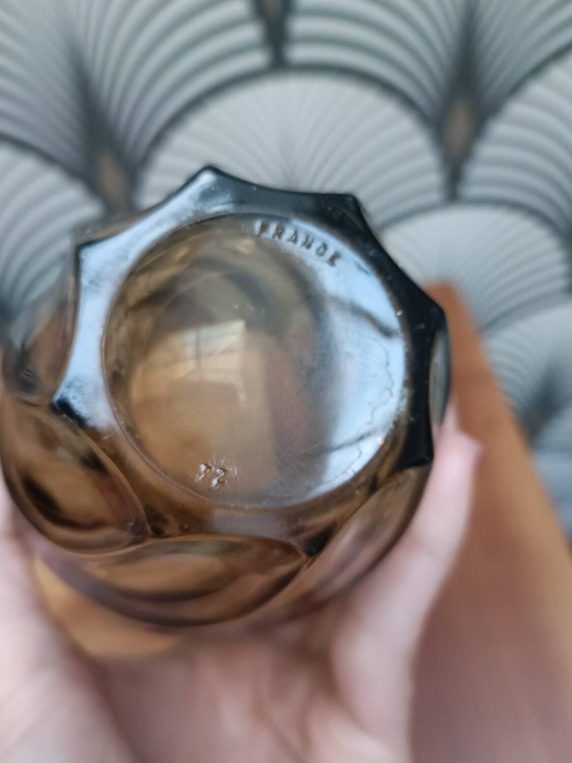 Vase verre fumé vintage