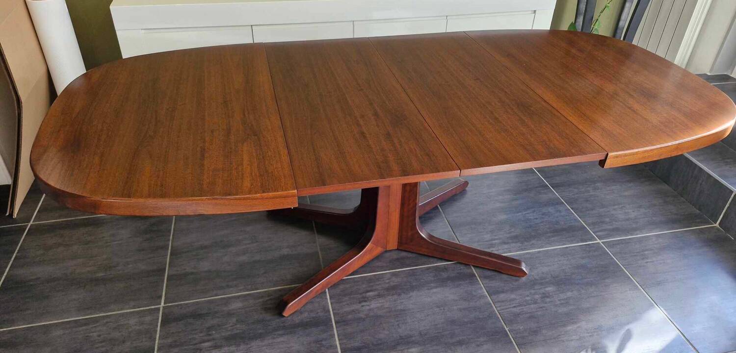 Vintage Baumann extendable teak table, 1970s