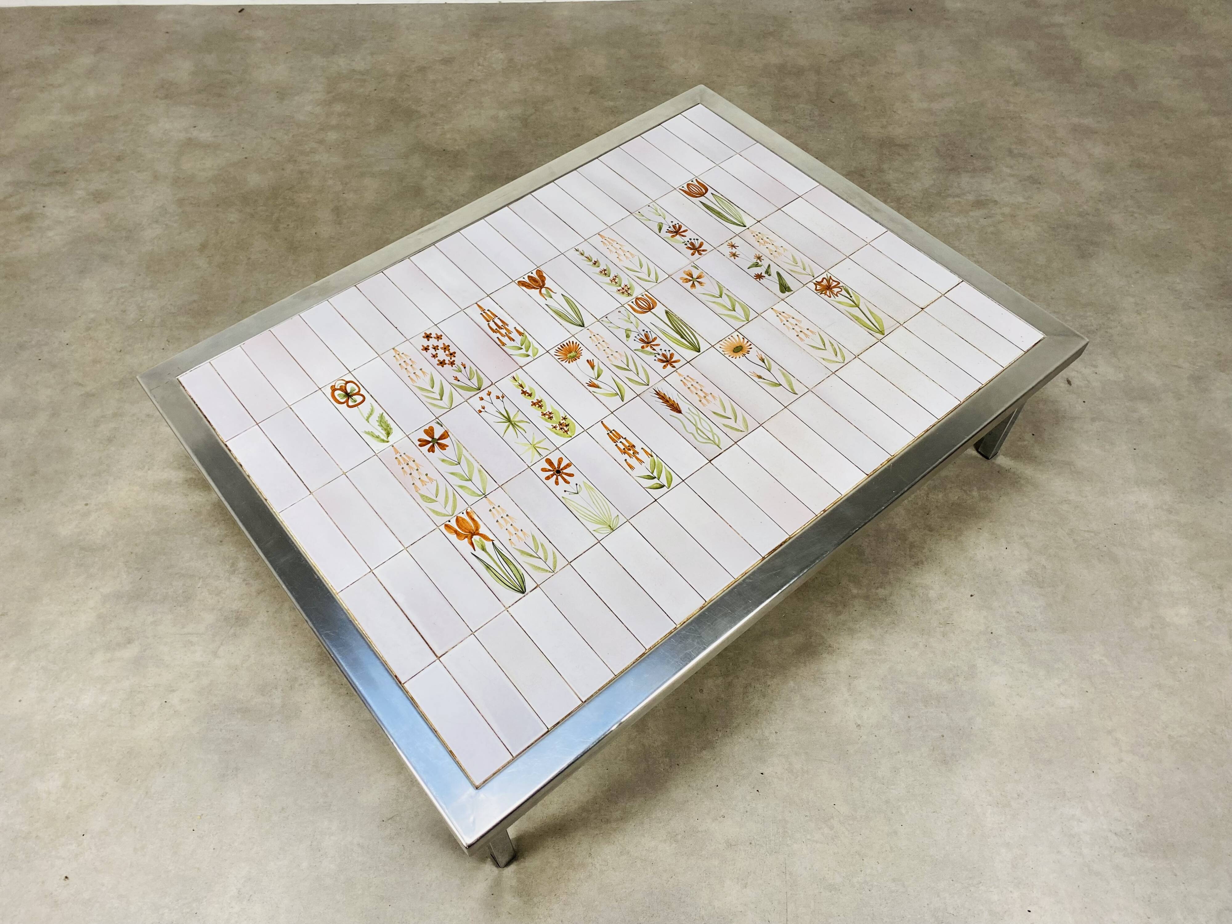 1950s ceramic coffee table, made from Roger Capron tiles