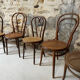 Lot de 5 chaises bistrot bois courbé cannage