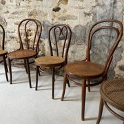 Lot de 5 chaises bistrot bois courbé cannage