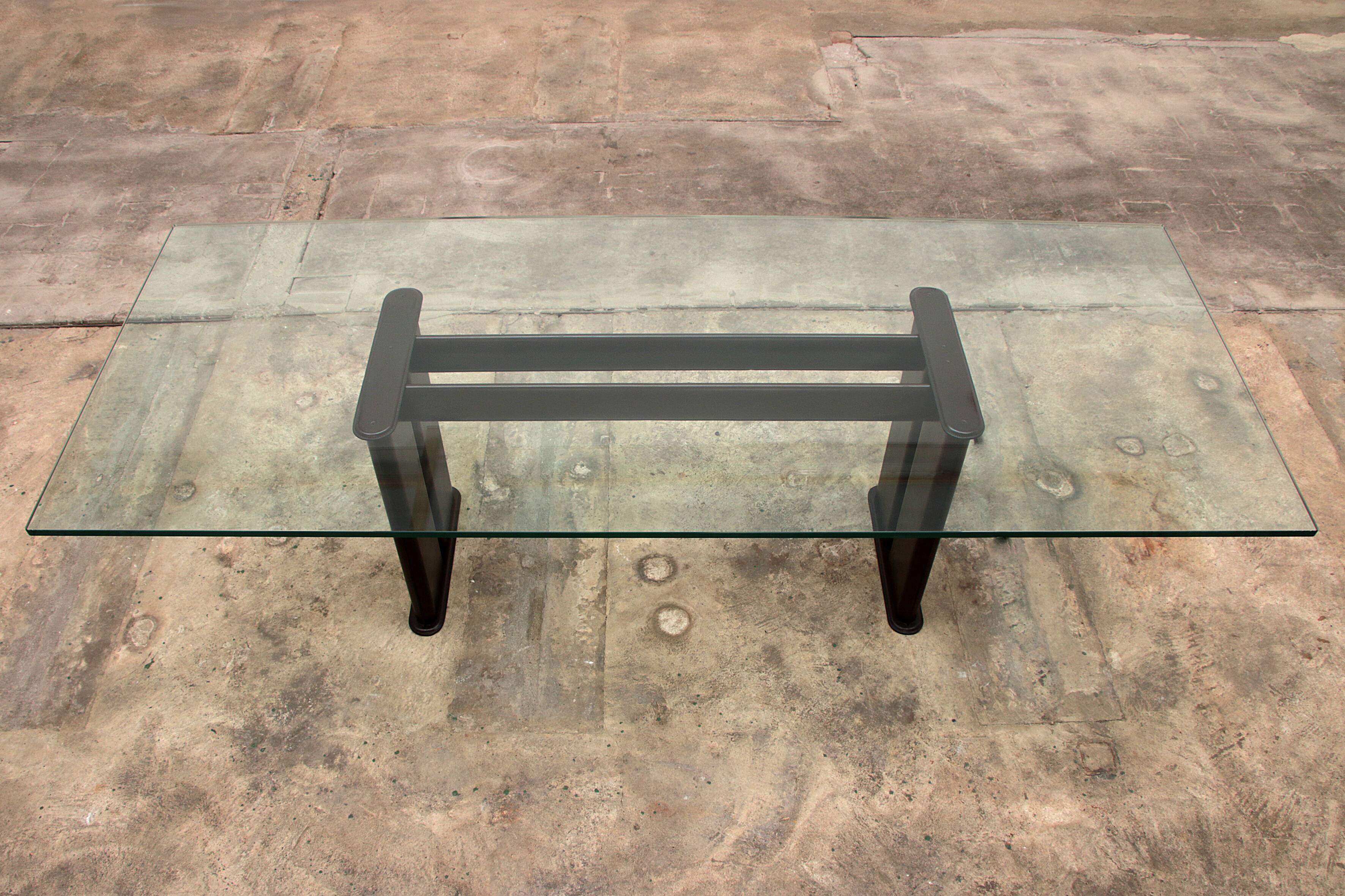 Tito Agnoli for Matteo Grassi leather dining table and six chairs