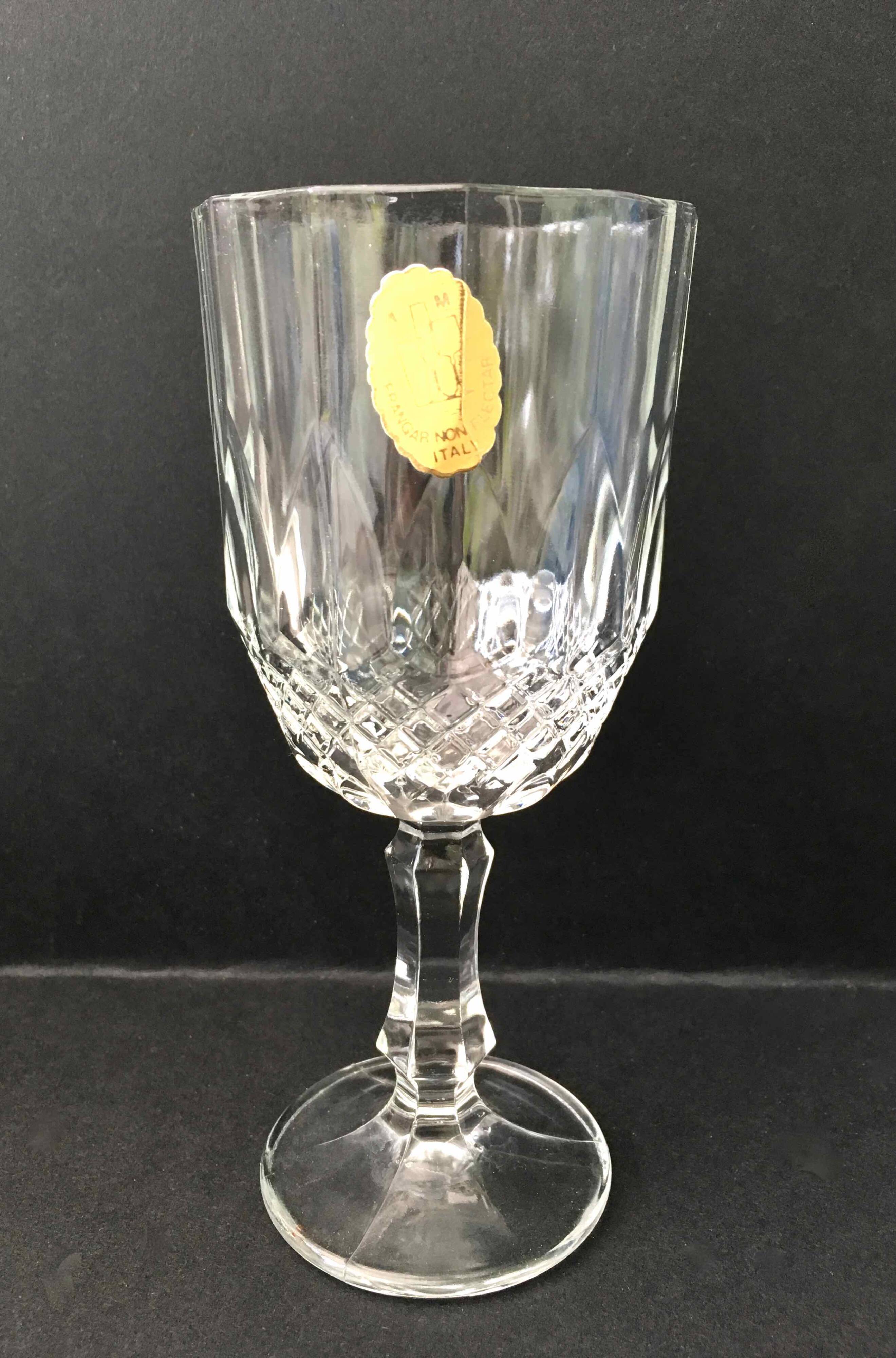 6 assorted crystal wine glasses