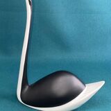 Black and white porcelain swan figurine from Czechoslovakia by Jaroslav Jezek Royal Dux 1960s