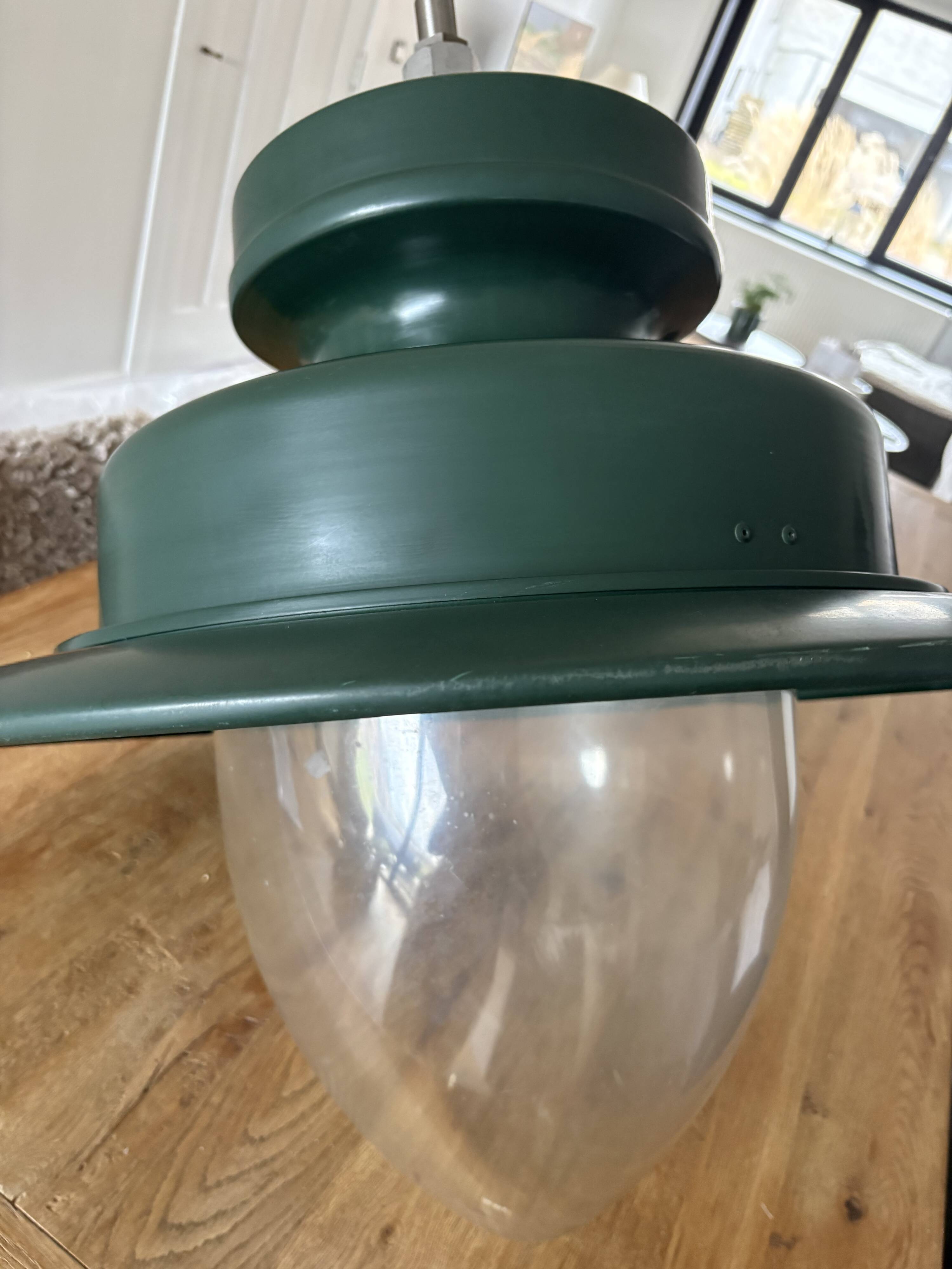 Set of 7 authentic schreder albany maxi light fixtures.
