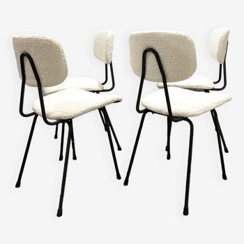 Set of 4 modernist chairs reupholstered in French terry