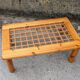 Lattice coffee table in pine and glass, France, 1980