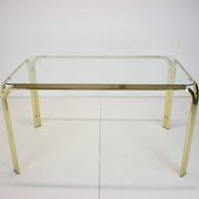Midcentury brass and glass dining table, germany 1970s