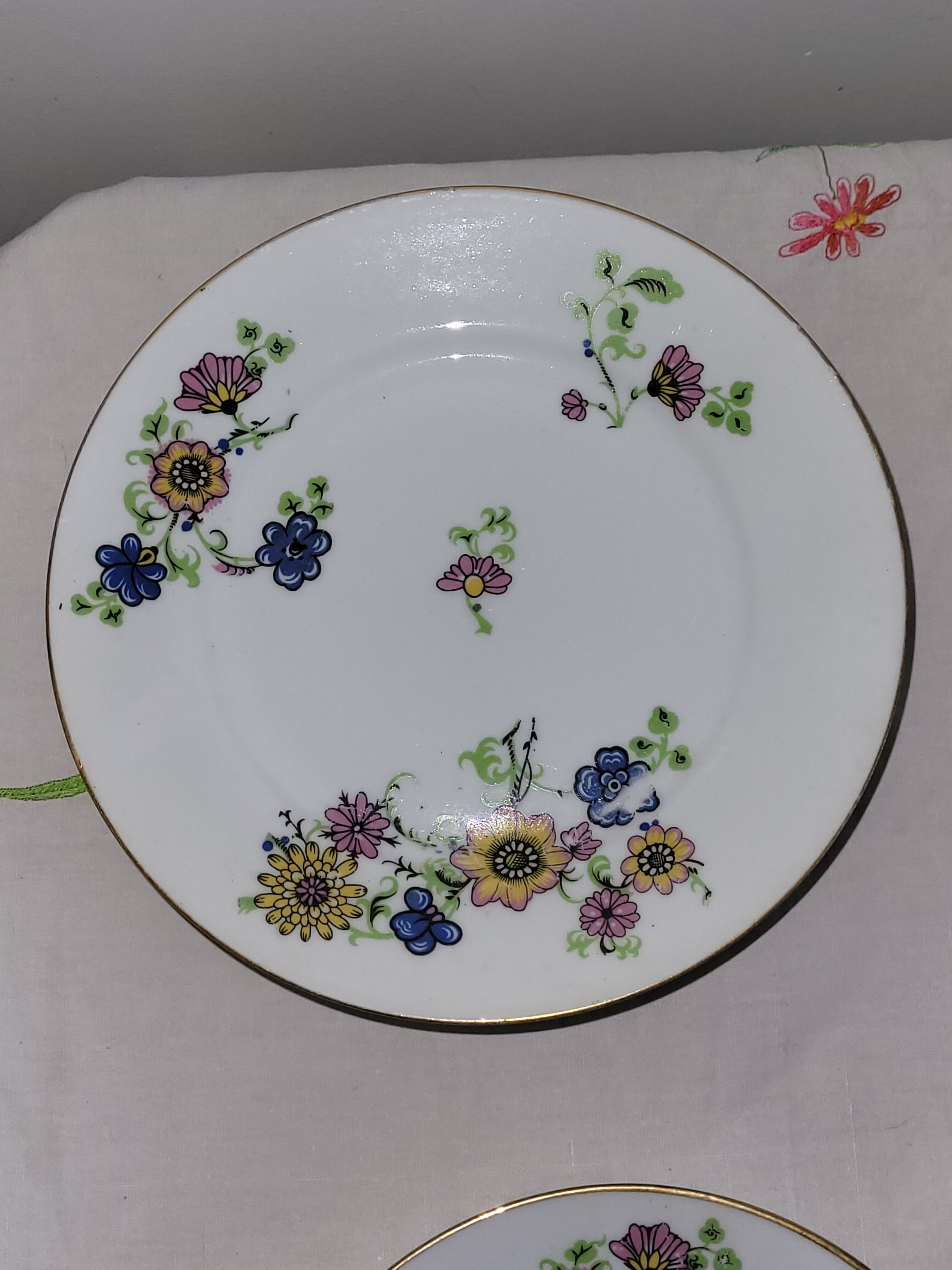 9 dessert plates - old