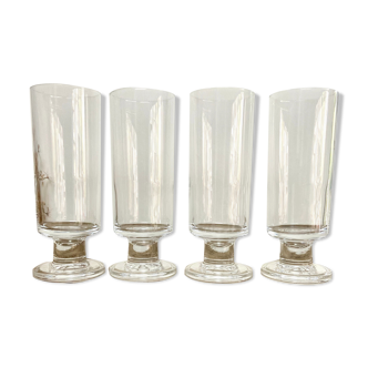 4 vintage champagne flutes