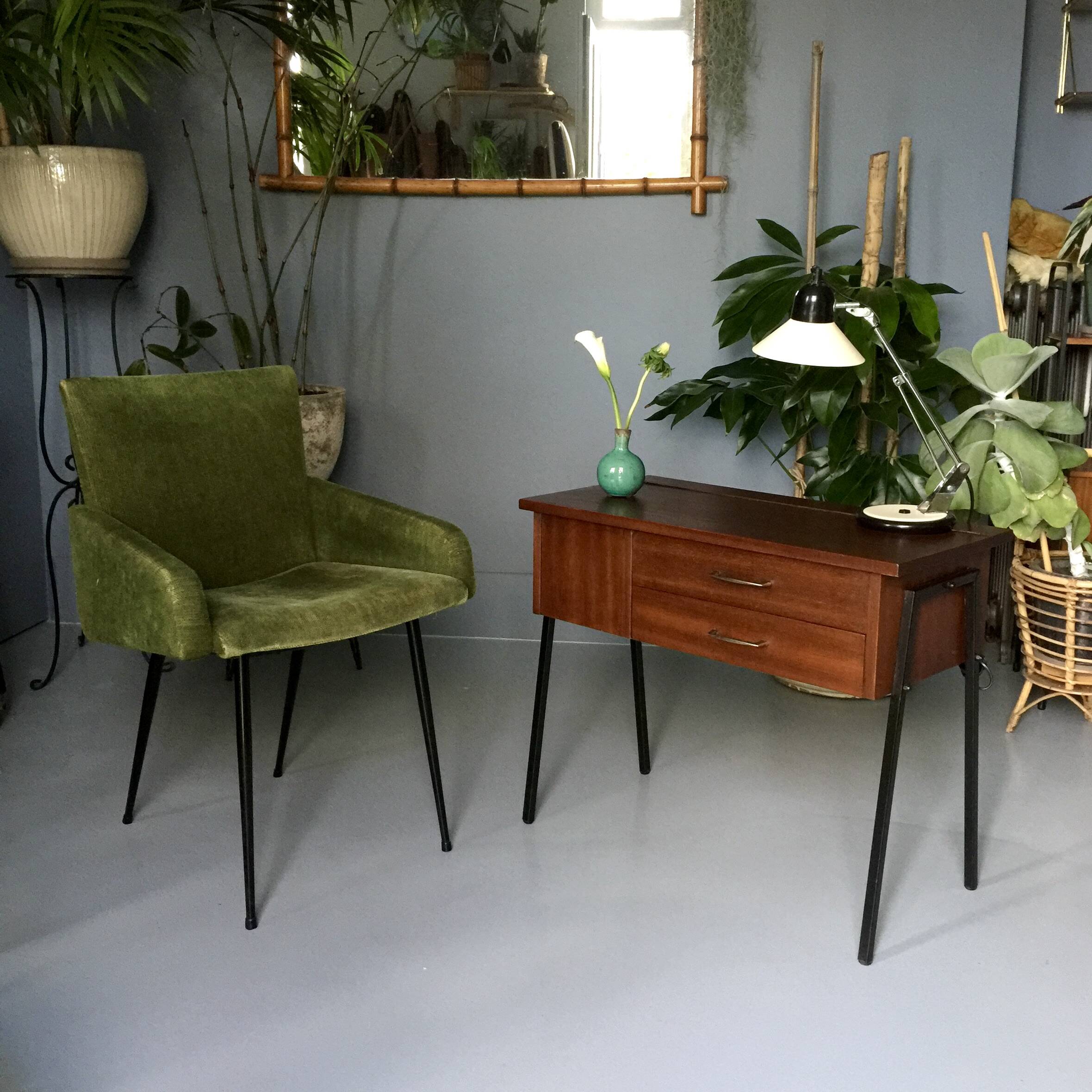 Travailleuse moderniste / boîte à couture 1960