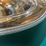 Oval silver-plated metal tray Christofle Malmaison model