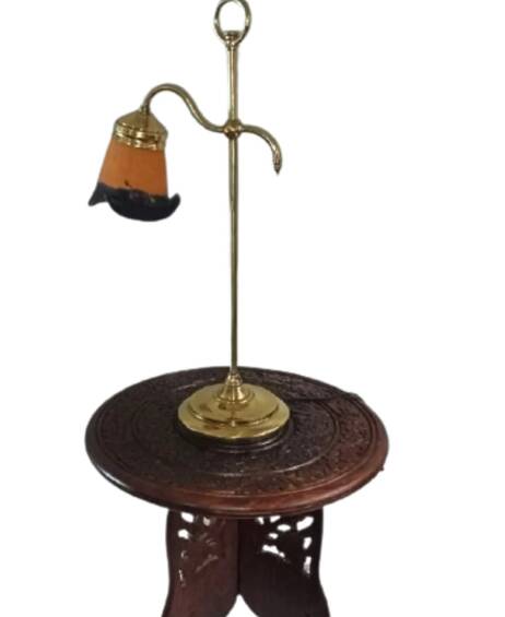 Italian Brass and Glass Table Lamp, Vintage Lighting, Mid Century Modern Decor,