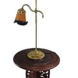 Italian Brass and Glass Table Lamp, Vintage Lighting, Mid Century Modern Decor,