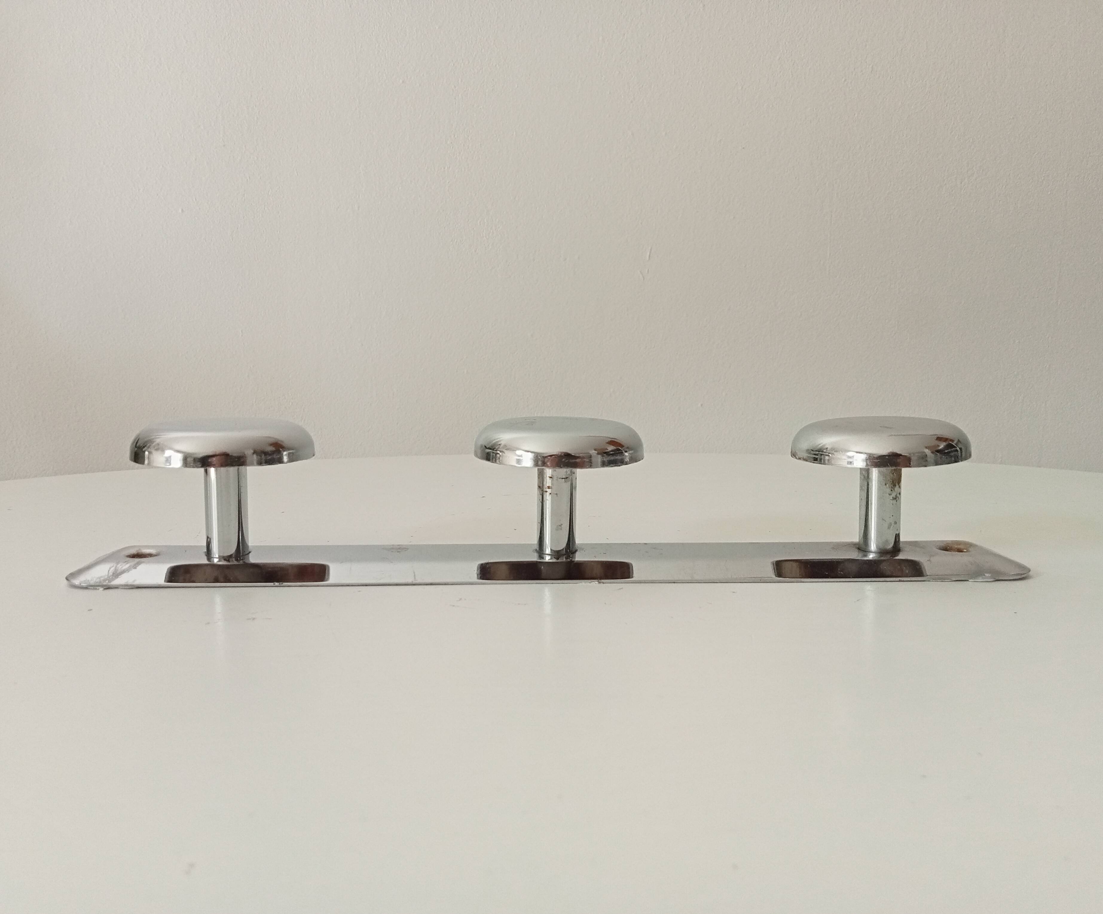 Vintage chrome wall coat rack