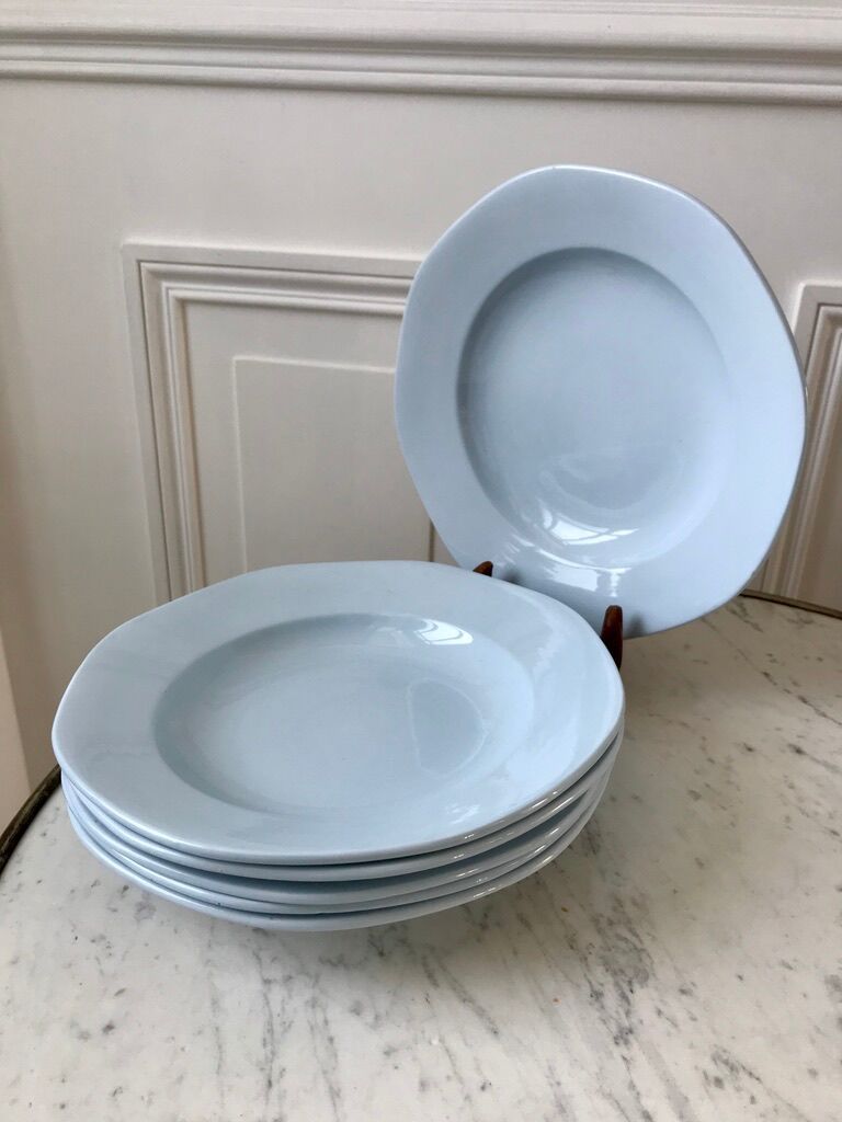 Lot De 5 Assiettes Creuses Digoin Sarreguemines Valentin 23 Cm – État Parfait