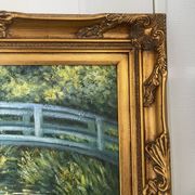 Old oil painting canvas reproduction water lilies japan monet 80x70
