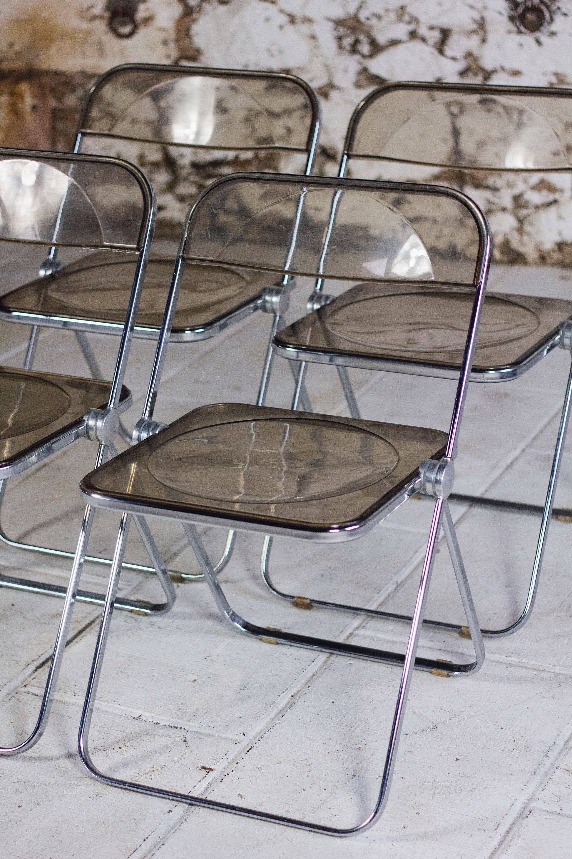 4 Plia chairs by Giancarlo Piretti for Castelli, 1970