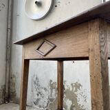 Oak spindle leg console