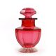 Biedermeier tea caddy, red crystal glass, Poland, 19th century