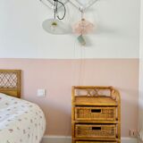 Bamboo and rattan bedside table