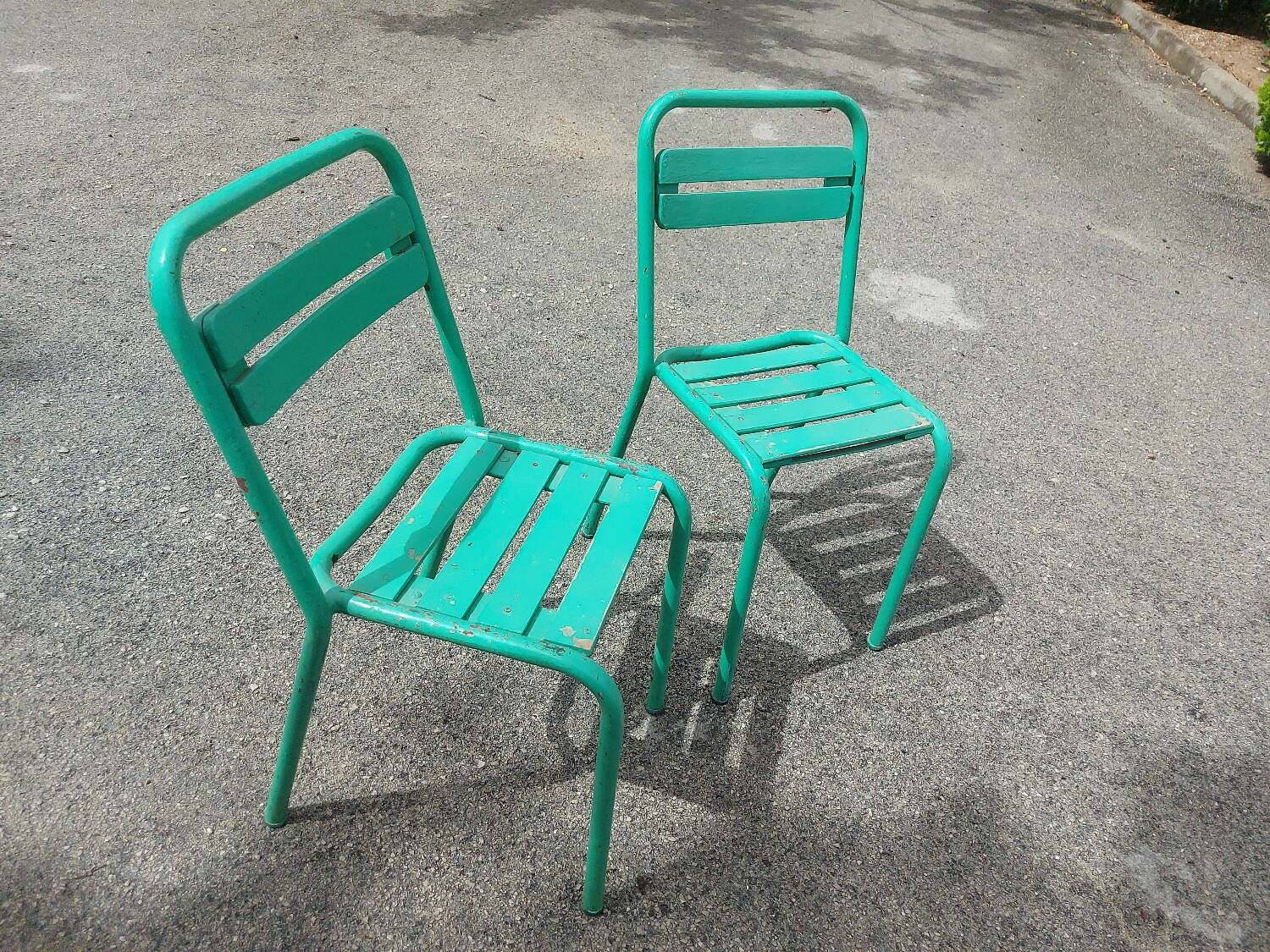Two vintage garden chairs