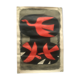 Poster Georges Braque litho offset 1956 - Three red birds -