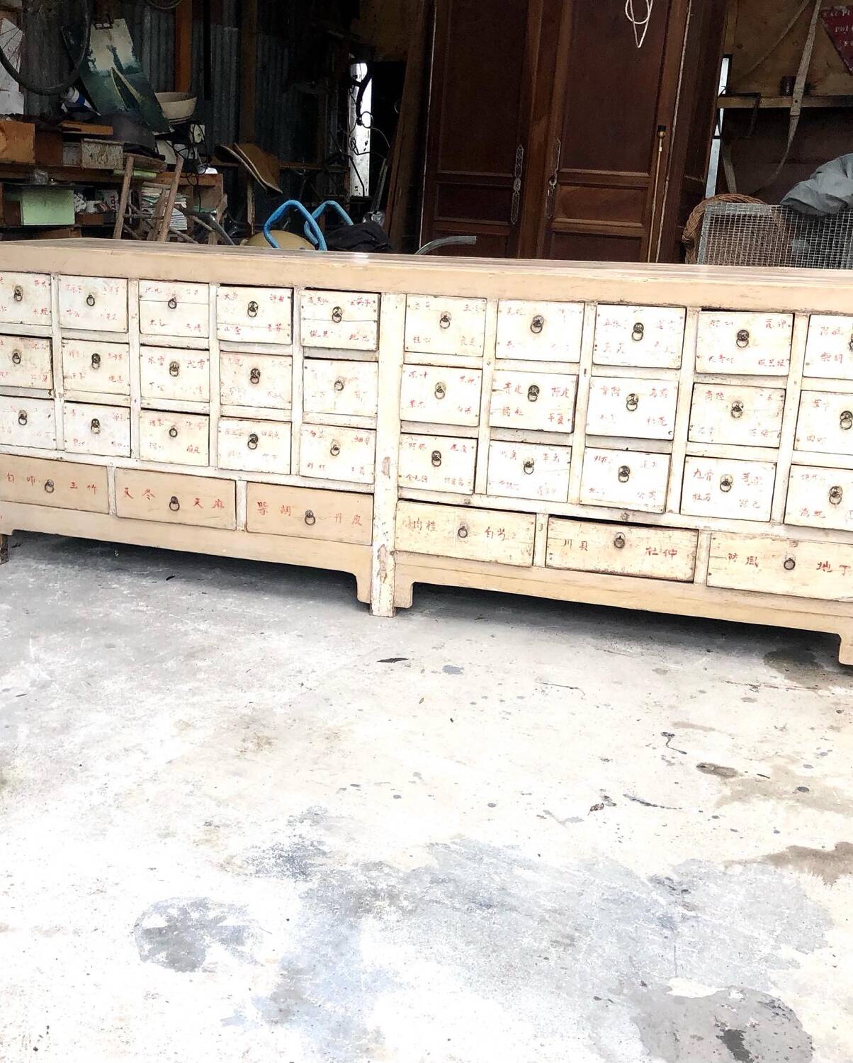 Large antique Chinese apothecary furniture sideboard