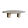 Calypso oval coffee table - natural travertine