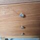 Small vintage Art Deco piece with 3 drawers, curved legs and caps.