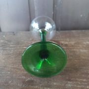 Verres à vin d'Alsace pied vert vintage