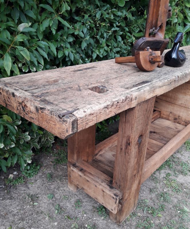 Workshop workbench L261xD50xH80,5cm old beech