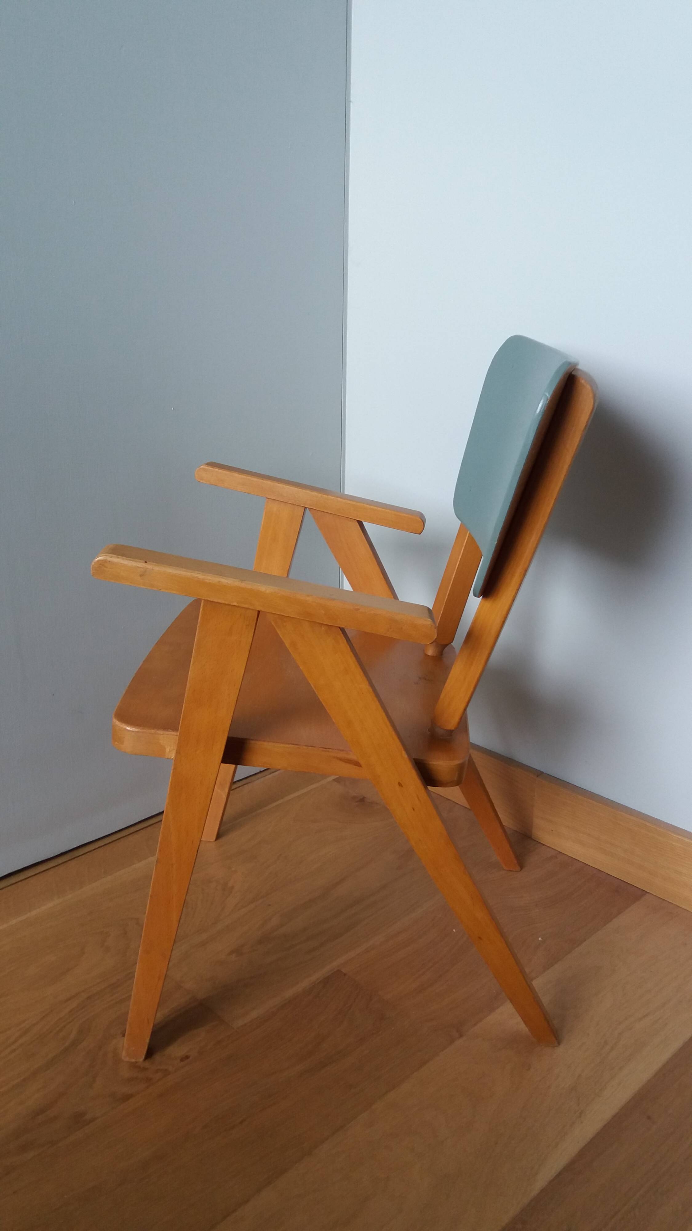 Fauteuil chaise enfant pieds compas