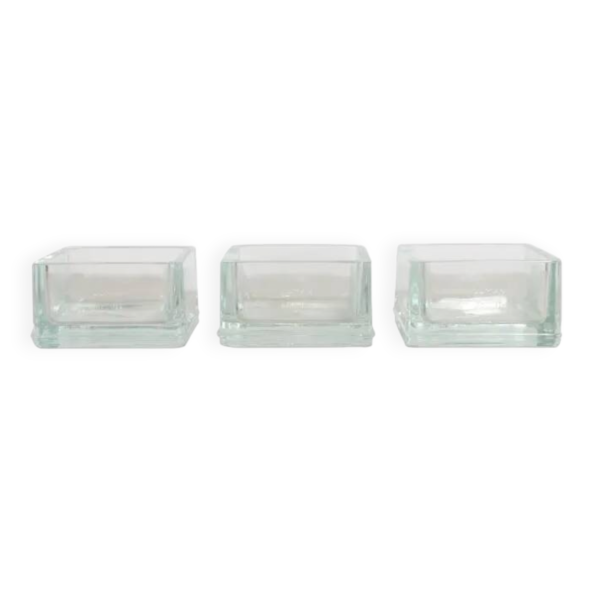 Set of 3 vide poche glass containers by Le Corbusier and Perriand for Lumax