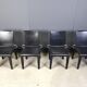 Chaises de salle à manger en cuir noir par Arper Italie, années 1980 - lot de 4