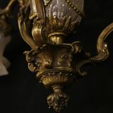 Art nouveau bronze chandelier, 1900s