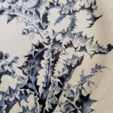 Gien earthenware plate, Terre de fer, Chardons model