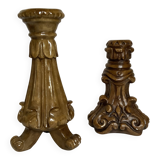 Pair of painted plaster candlesticks