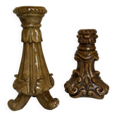 Pair of painted plaster candlesticks